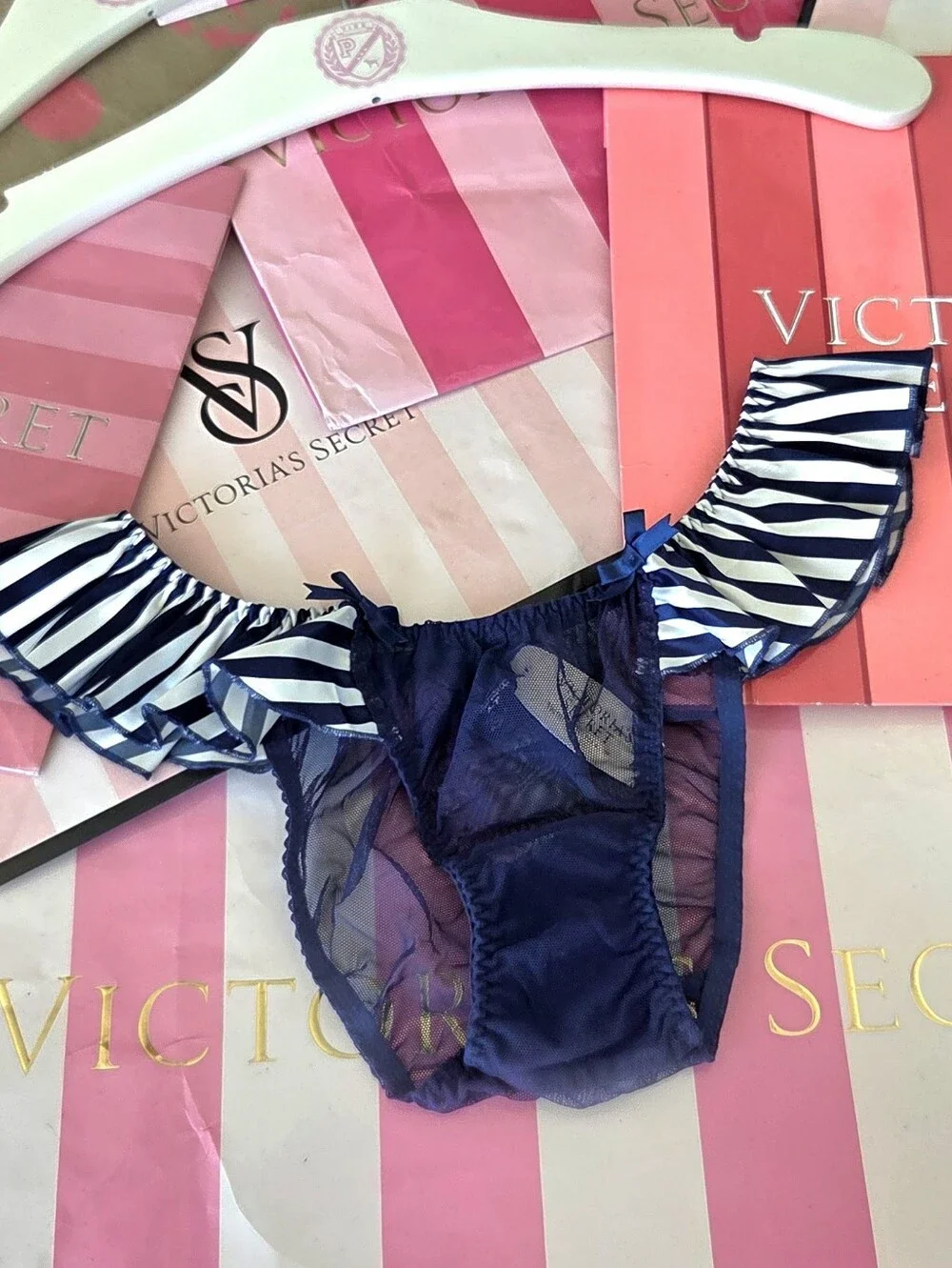 Victoria's Secret VTG Sexy Little Things Sailor Nautical Apron Lingerie Set NWT